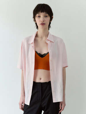Amanda Linen Shirt (Light Pink)