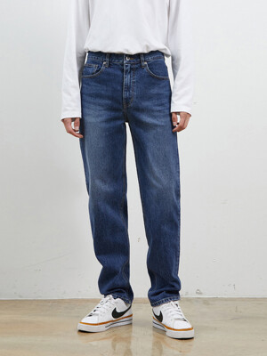 DENIM CRACK WASHING PANTS DARK BLUE