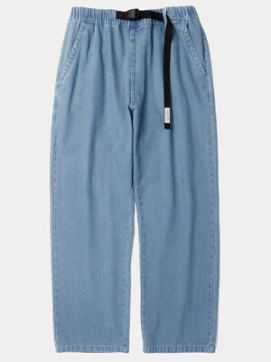 SL-LABEL BELTED ALL-ROUND DENIM PANTS 라이트데님