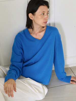 V-Neck Pull-Over Knit_Blue