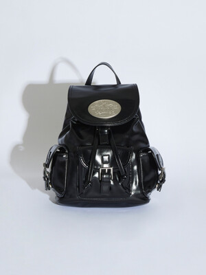 lotsyou_Nostalgia chubby Backpack Leather Black