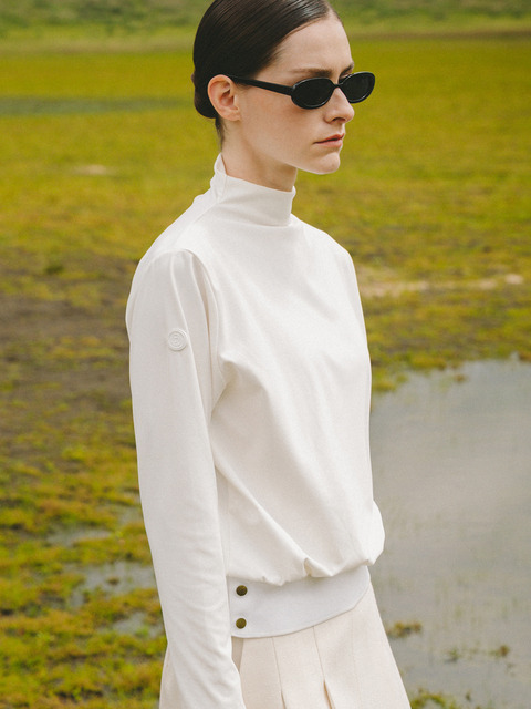 오베르 골프&스포츠 Tech-stretch half-neck top (white)
