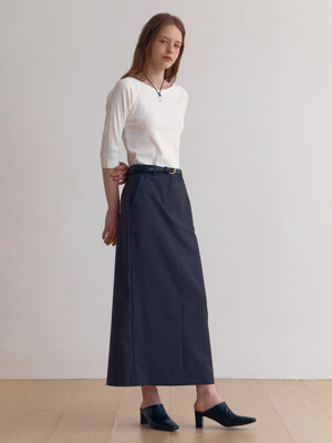 Straight long skirt /Charcoal