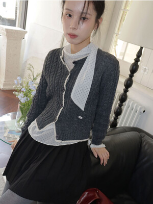 WINNIE CABLE CARDIGAN_2COLORS_CHARCOAL