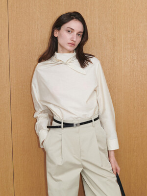 Draped Scarf Blouse SW5SB107_2color