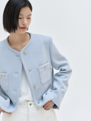 25SN mellow tweed jacket [BL]