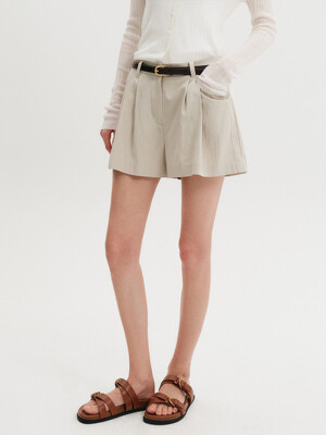 [단독]틸리아 투 턱 팬츠_베이지 / TILIA TWO TUCK PANTS_BEIGE