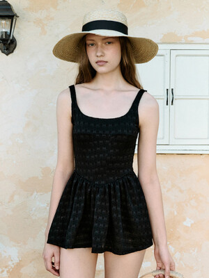 PUNCHING ONEPIECE SWIMSUIT BLACK