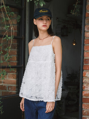 [단독] G Blossom Shirring Sleeveless_White