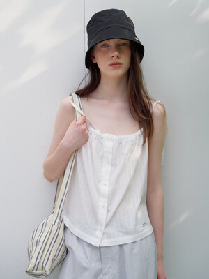 Banding Shirring Blouse (Ivory)