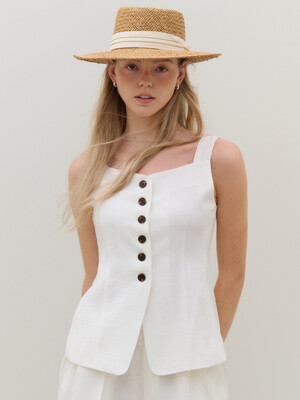 MET linen blending set vest modern ivory