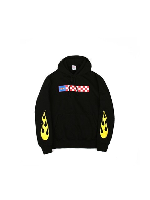 Swellmob hot flame hooded sweat shirts -black-