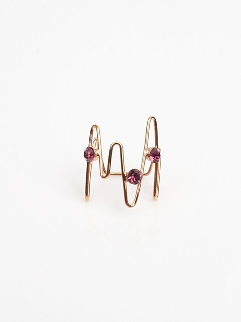 HEART BEAT CRYSTAL ROSE GOLD RING [DL16SSRG08RGF]