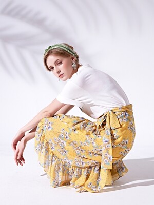 Floral maxi wrap skirt