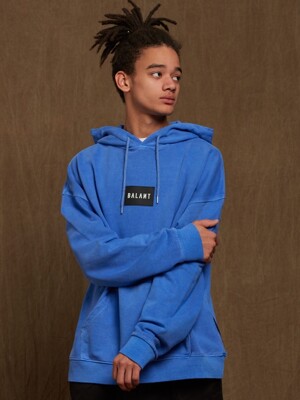 Pigment Silicon Lable Hoodie - Blue