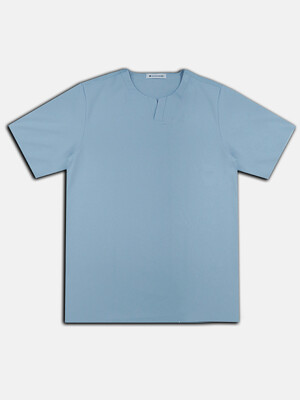 Neck Point Dart Regular Fit T-Shirt BLUE