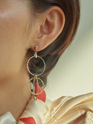 mix oval earring-gold