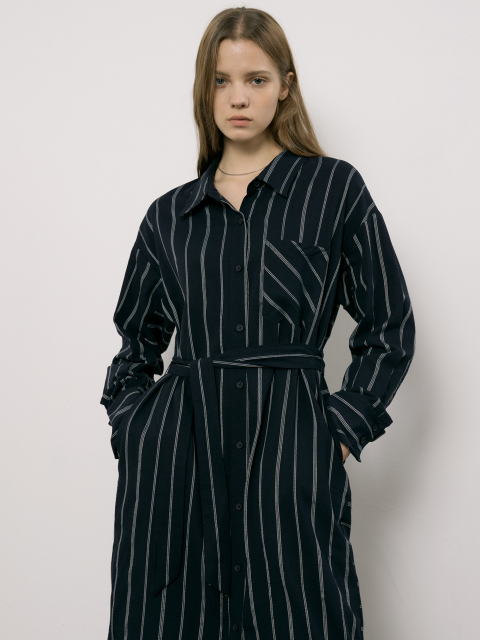 원피스 - 쓰리젝트 (3JECT) - [20F/W UNTACT RUNWAY] Ellin shirt dress _ navy