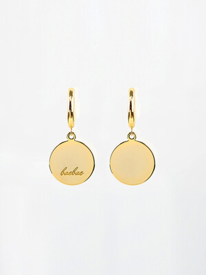 Bell Hoop Earring (circle/gold)