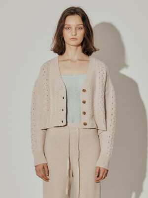 Lebery Cable Cardigan_Oyster