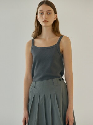 Classic sleeveless knit top(grey)