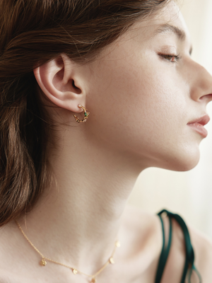 Simple glorious cubic earring_2 color
