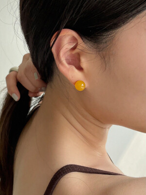 [silver925] amber gemstone earring