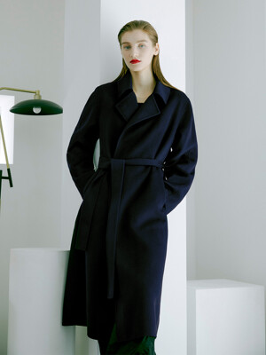 [리퍼브][Premium] Cashmere-blend Handmade Coat_NAVY