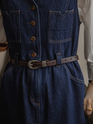 JANET retro leather belt_brown