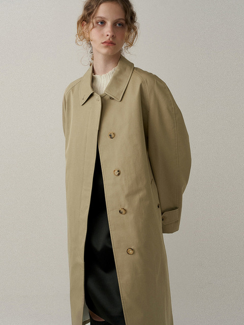 아우터 - 블랭크공삼 (blank03) - classic half trench coat (olive beige)