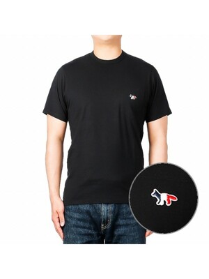 23SS (FM00120KJ0010 BLACK) 남성 트리컬러 폭스 포켓 반팔 티셔츠