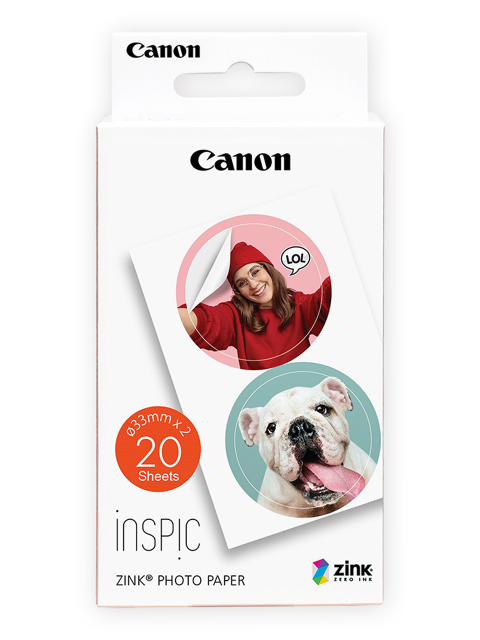 디지털기기 - 캐논 인스픽 (CANON inspic) - 캐논 미니 포토프린터 인스픽 전용 원형 스티커 인화지 20매