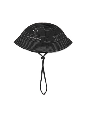 MATIN STITCH SAFARI BUCKET HAT IN BLACK