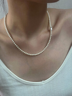Heart Pearl Necklace [Vanilla Sky]