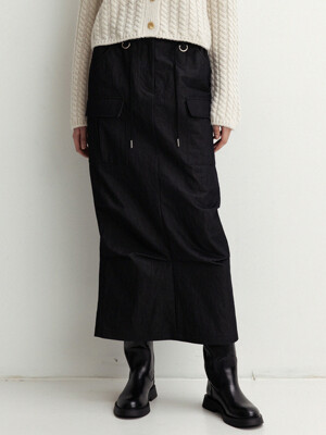 drawstring parachute skirt (black)