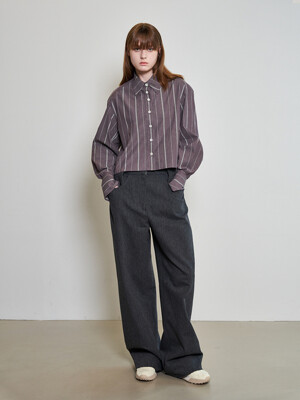 Wide Tuck Transformed Pants _CHARCOAL