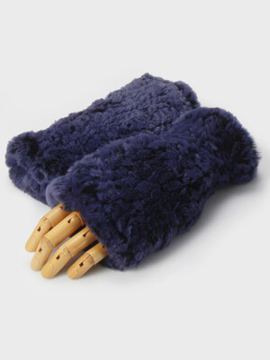 Rabbit hair Fur Finger Less Gloves MFFG001NV