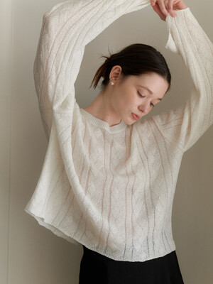 NET CABLE KNIT_WHITE