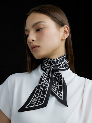 Long Twilly Silk Scarf - AP Black