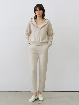 Cashmere-wool Relaxed Jogger Pants Oatmeal
