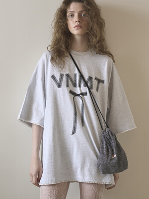 VNMT ribbon lace t-shirt_light gray