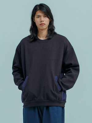 WOVEN MIX POCKET SWEATSHIRTS 네이비