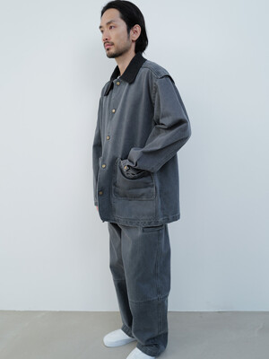 WASHED SIDE POCKET PANTS [NAVY]