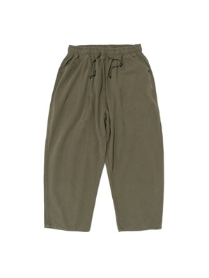 WIDE CROP COTTON PANTS (KHAKI)