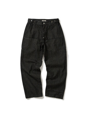 Stripe denim pants / Black