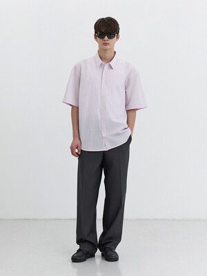 UNISEX OVERSIZED SHIRT SOFT PINK STRIPE_M_UDSH5B128P1