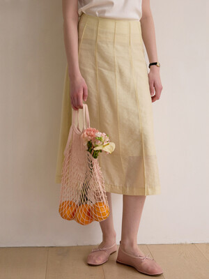 Pin tuck A-line skirt - Butter