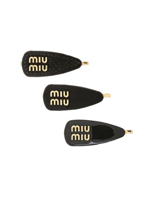 [국내/당일]25SS 5IF188 2CVO F0002 미우미우 로고 3개 세트 헤어클립