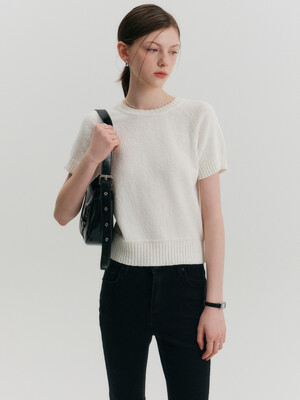 나라 백 포인트 니트 탑 / NARA BACK POINT KNIT TOP_2colors
