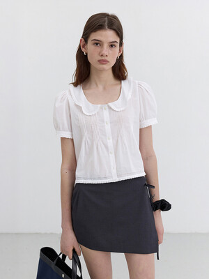 FRILL COLLARED BLOUSE WHITE_UDBL5B225WT